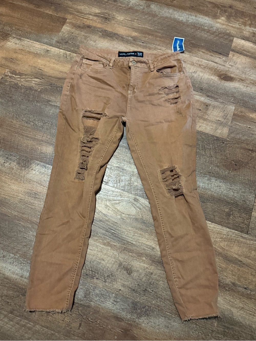 Vanilla Star Ripped Skinny Jeans - Brown